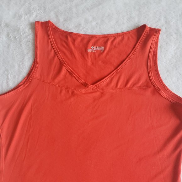 COLUMBIA V Neck Sleeveless Polyester Active Red Tank Top SZ L - Picture 6 of 17